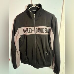 Harley-Davidson Black and Gray Zip-Up Jacket